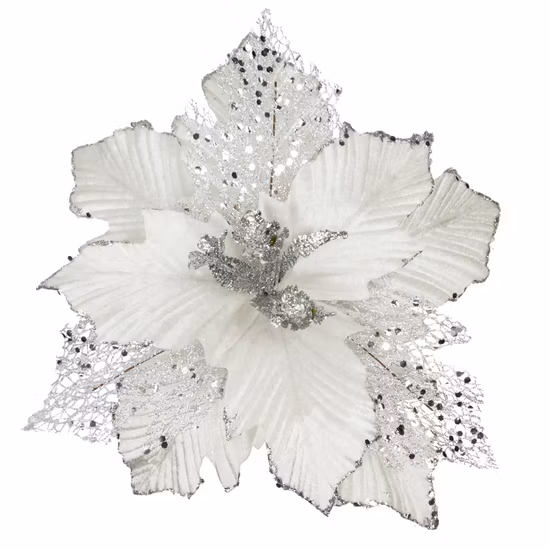 Artificial Flowers Christmas Yellow Velvet Poinsettia Sparkling Christmas Flowers for Home Decoration Christmas Ornament