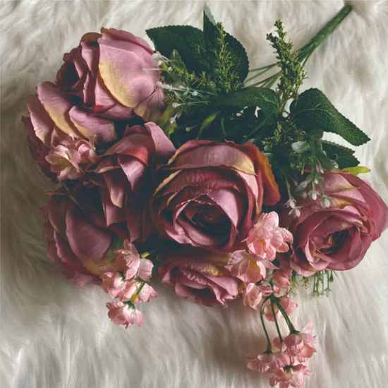 Cheap Silk Flower Wholesale Artificial Rose Flower for Wedding Home Decoration